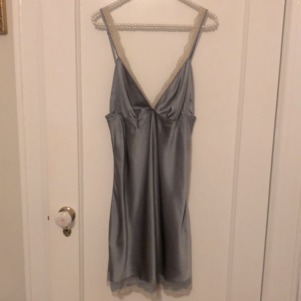 Silky Nightie/slip In a Beautiful Blue/Gray Color by Intimissimi
